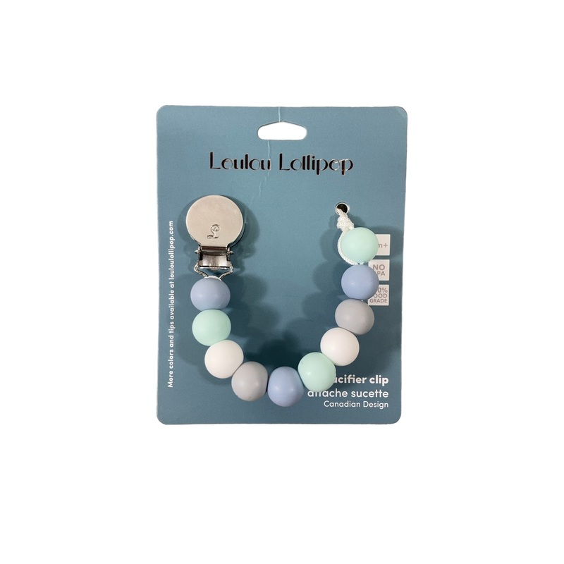 LouLou Lollipop Pacifier Clip, Lolli, Blue Mint