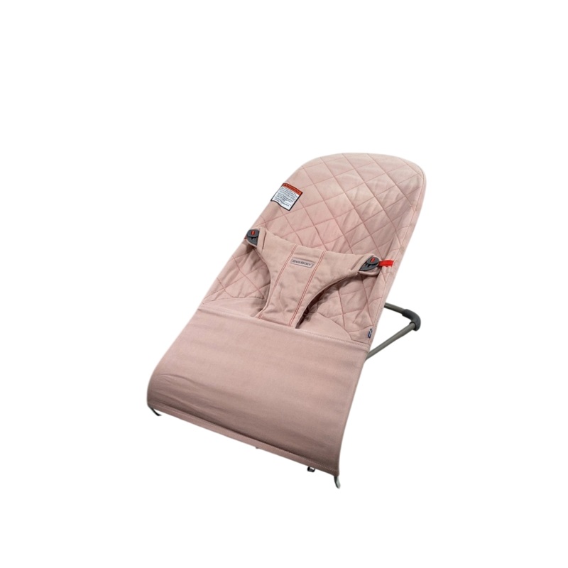 BabyBjorn Bouncer Bliss, Dusty Pink Cotton Classic Quilt, Light Gray Frame