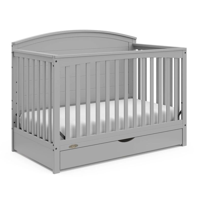 Bellwood 5-in-1 Convertible Crib with Drawer – Pebble Gray