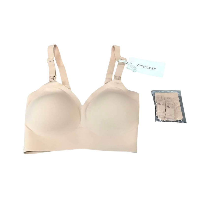 Momcozy SMOOTH- Ultra Soft Omni Maternity Nursing Bra, Beige, Small