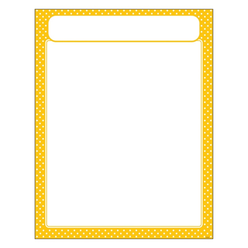 Polka Dots Yellow Learning Chart