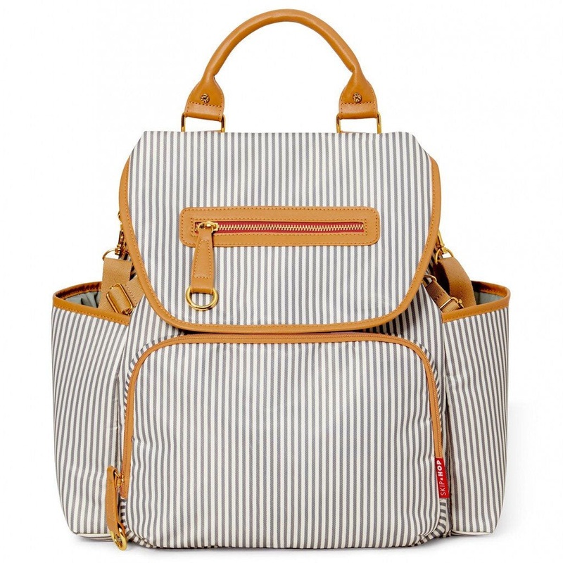 Skip Hop Grand Central Take-It-All Backpack Diaper Bag  – French Stripe