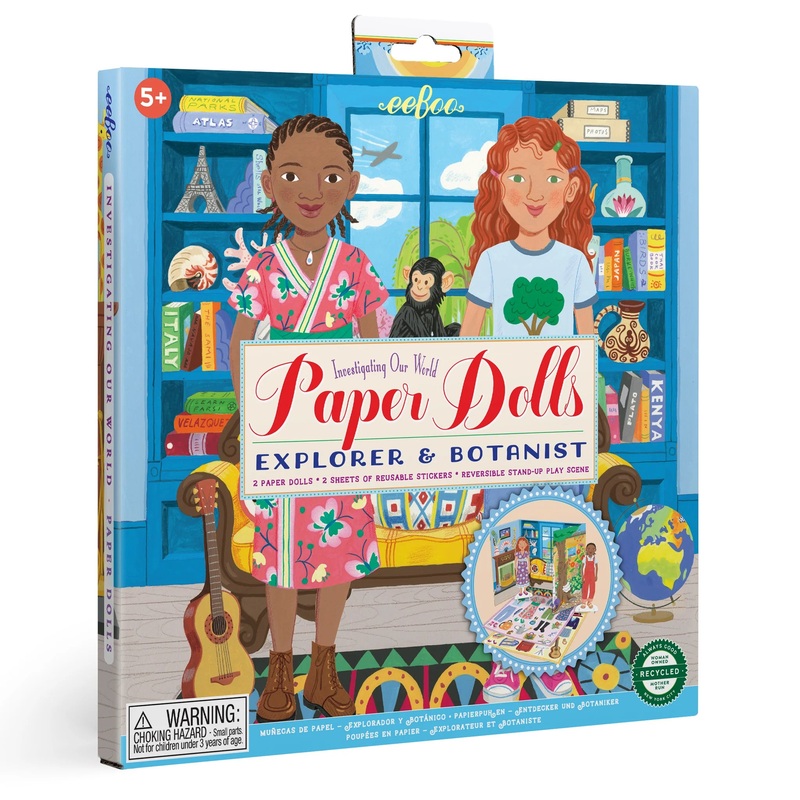 eeBoo Explorer and Botanist Paper Doll Set