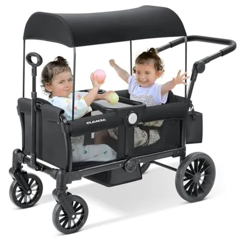 Wagon Stroller for 2 Kids, Black