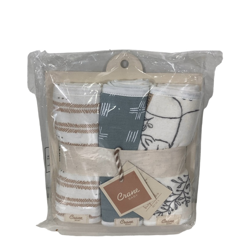 Crane Baby Cotton Muslin Burp Cloth Set, Ezra
