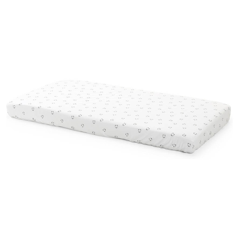 Home Crib Fitted Sheet White Monochrome Bear