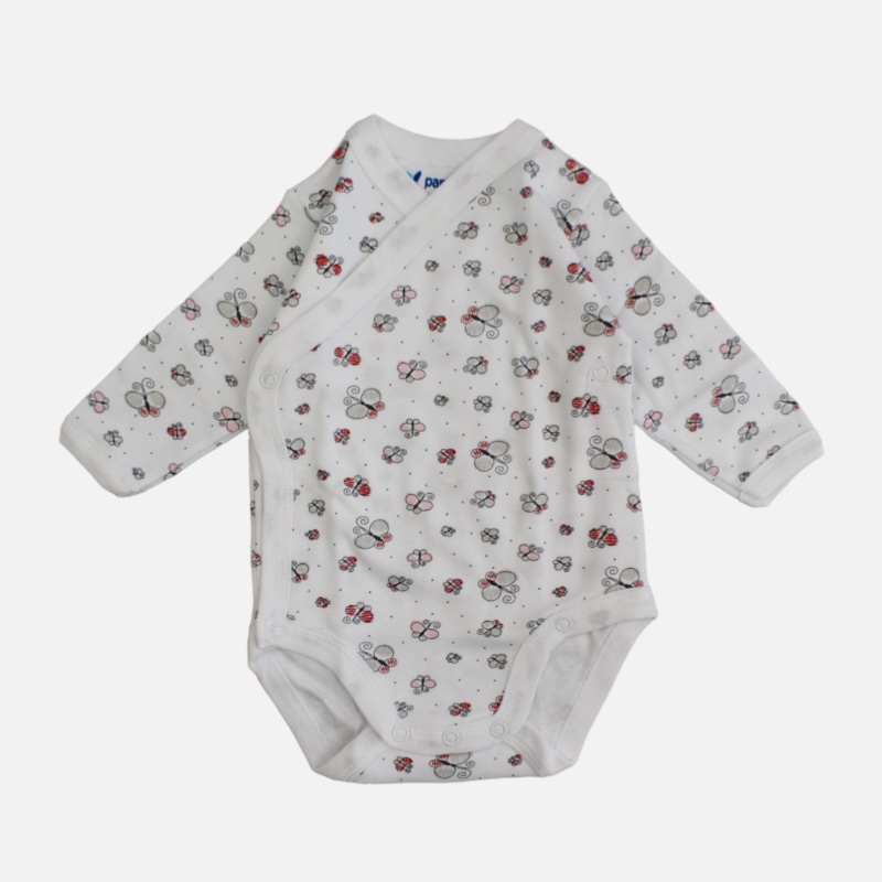 Little Butterflies Long-Sleeved Wrap Over Bodysuit