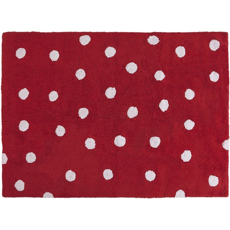 Lorena Canals Polka Dots Rug – Red (4′ x 5′ 3″)