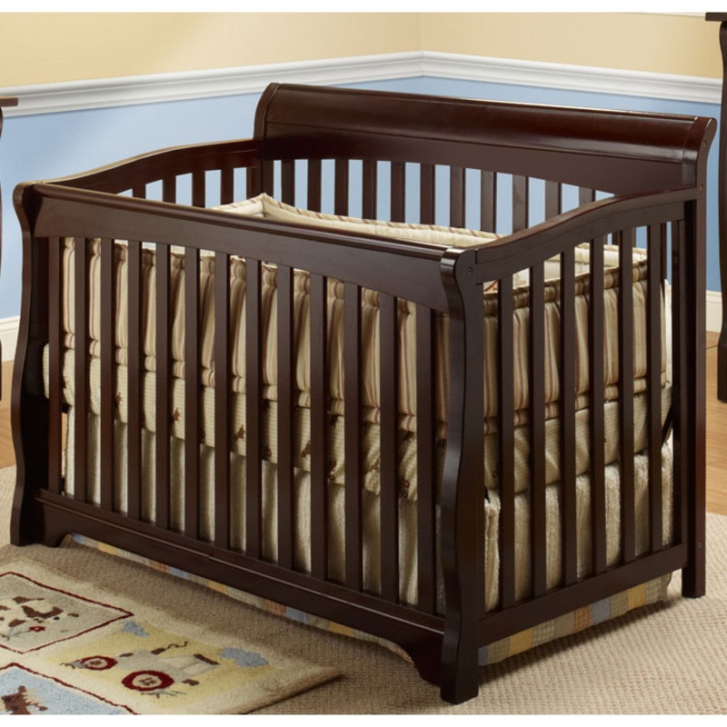 SB2 Florence Crib with Toddler Rail in Espresso