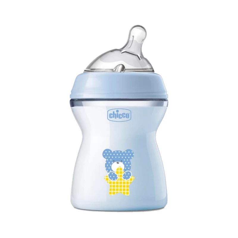 Chicco Natural Filling Plastic Bottle 250 ml (2+ Months) Blue