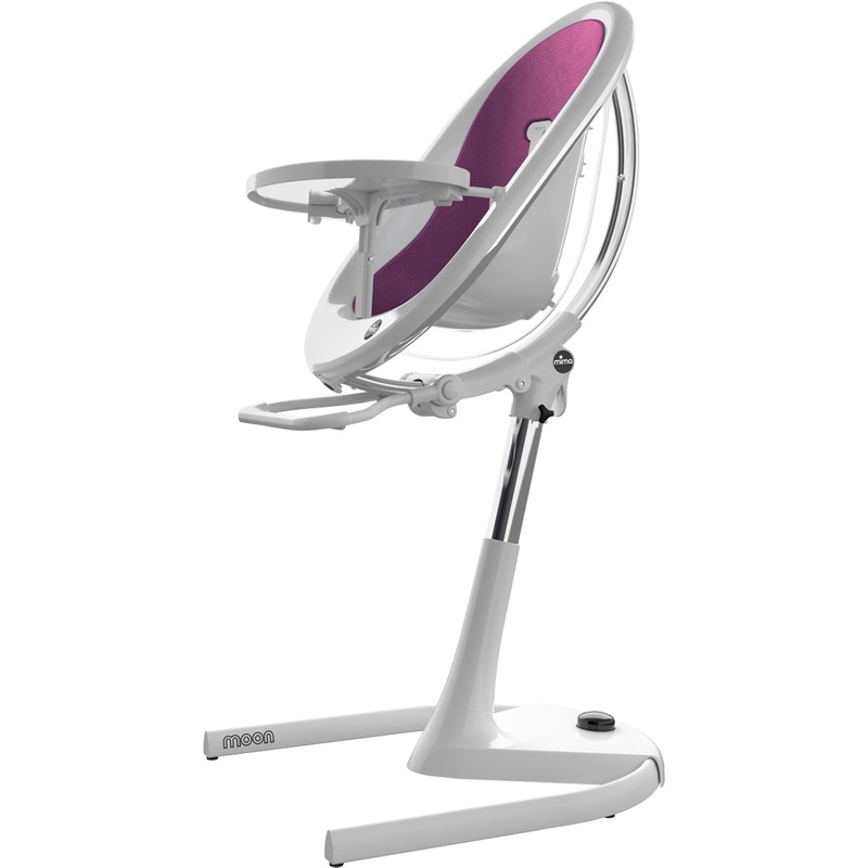 Mima Moon 2G High Chair – White / Aubergine
