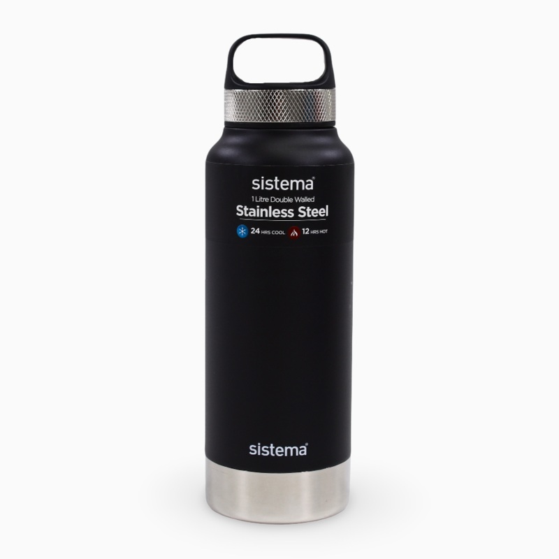 Sistema Stainless Steel Insulated Bottle  Black