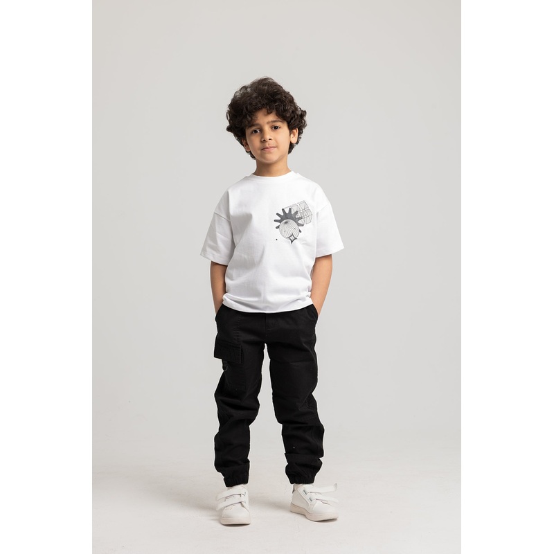 Unisex Short-Sleeved Cotton T-Shirt  White Minimalistic Poster