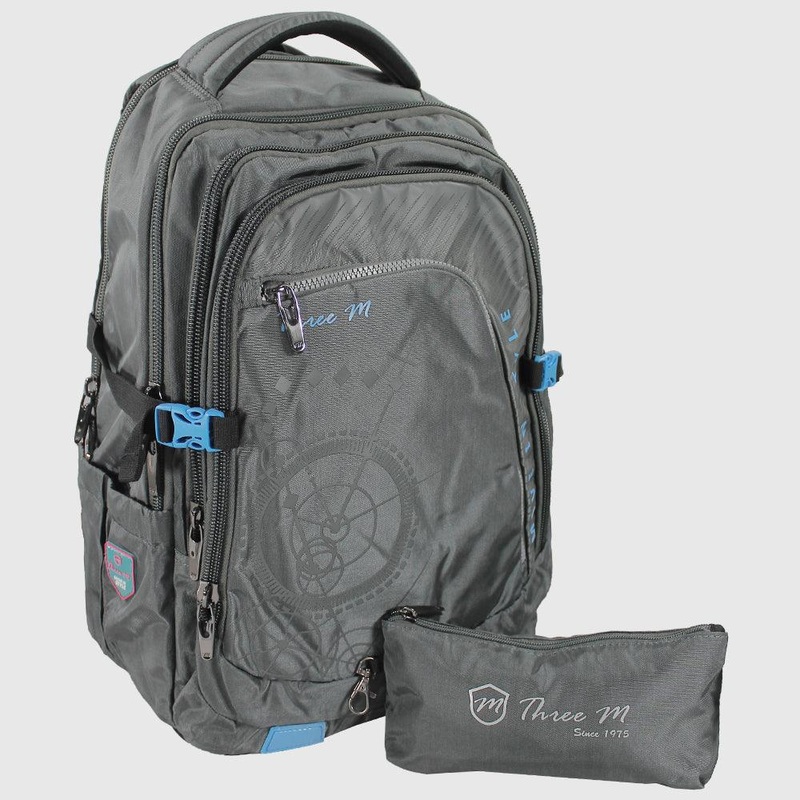 Grey 20 Inches Backpack + Pencil Case