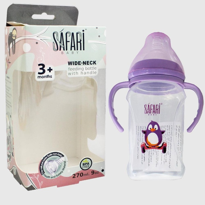 Safari Wide Nick Baby Feeding Bottle 270 ML With Handles