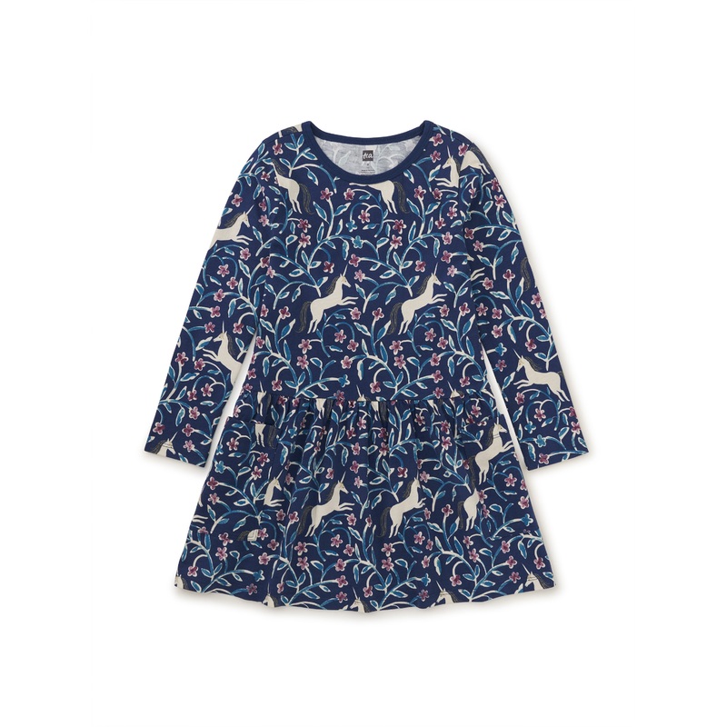 Tea Collection Long Sleeve Pocket Dress – Unicorn Tile