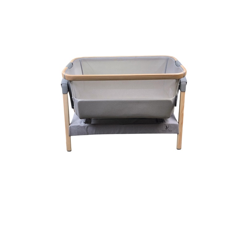Venice Child California Dreaming Portable Bedside Bassinet, Grey/Wood
