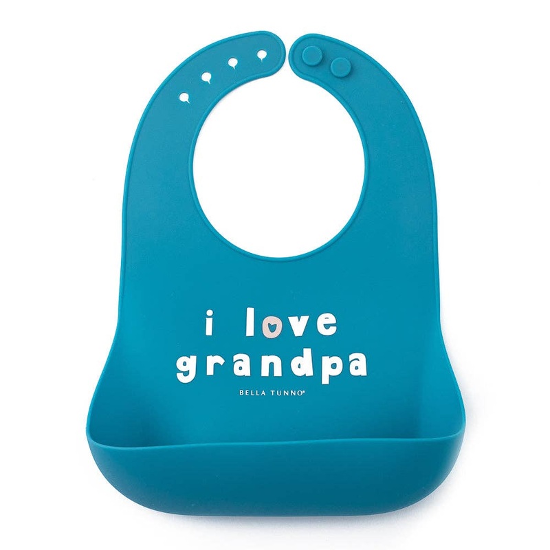 Bella Tunno Love Grandpa Wonder Bib: Blue