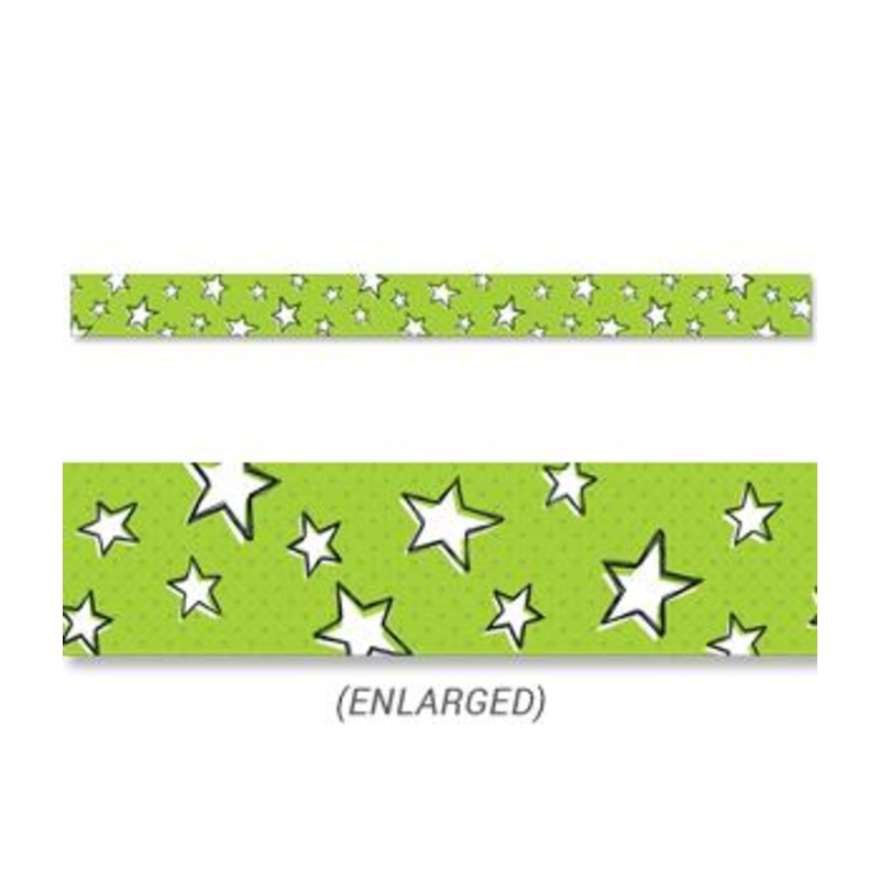 Doodle Stars on Lime Border