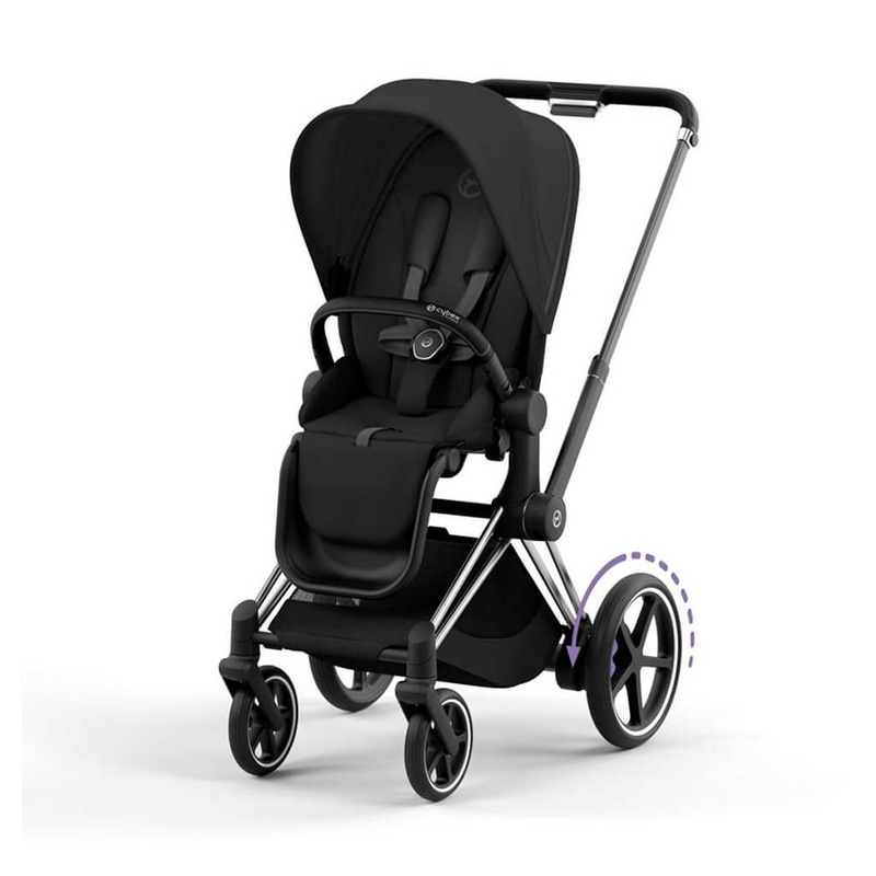 e-Priam 2 Stroller Chrome/Black