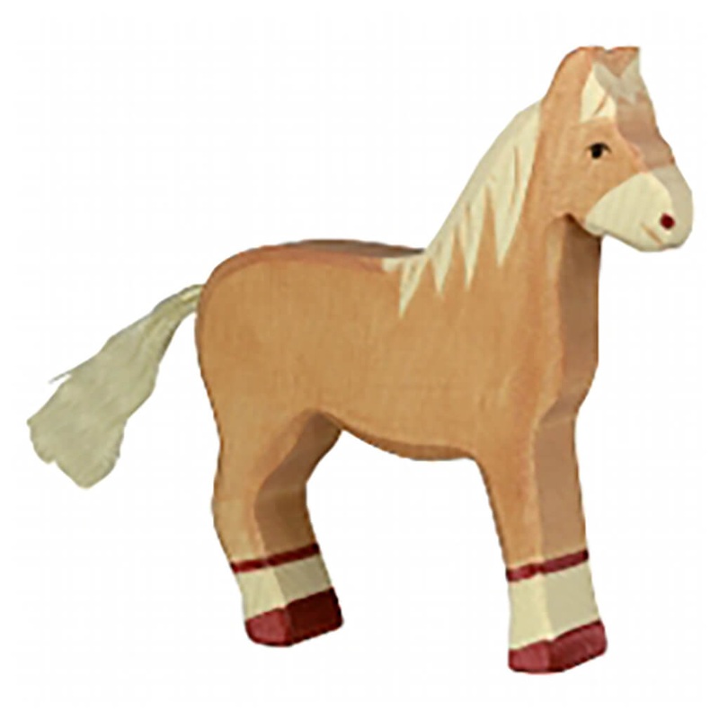 Holztiger Wooden Animal Standing Horse Light Brown