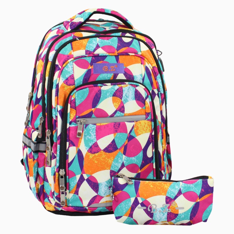 Multicolored School Set – 20 Inches (Backpack + Pencil Case)