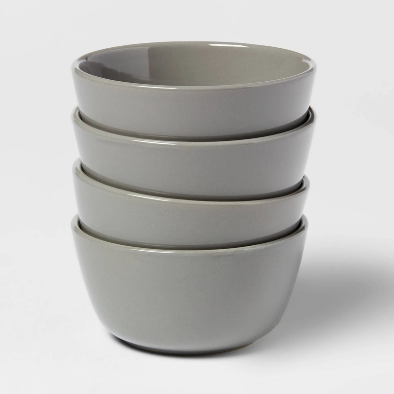 8oz 4pk Stoneware Avesta Mini Bowls Gray
