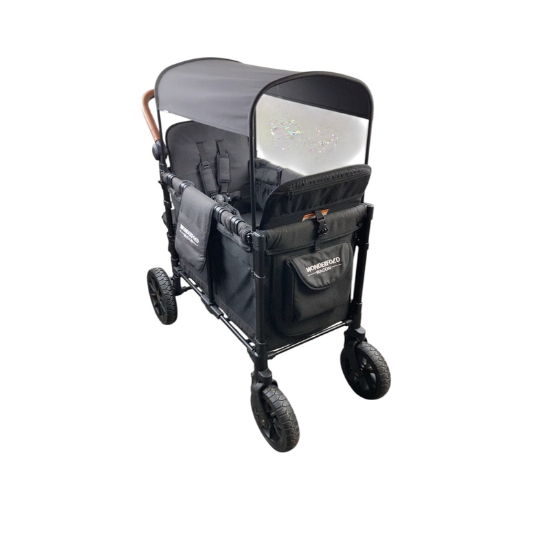 Wonderfold W2 Luxe Multifunctional Double Stroller Wagon, 2021, Charcoal Black