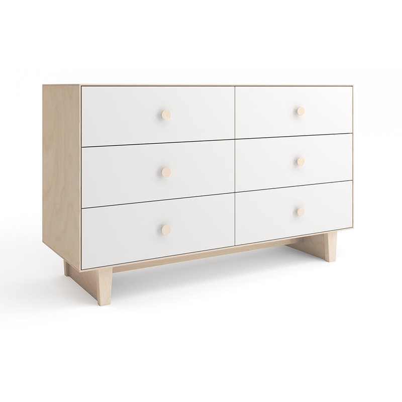 Oeuf 6 Drawer Dresser – Rhea – White/Birch