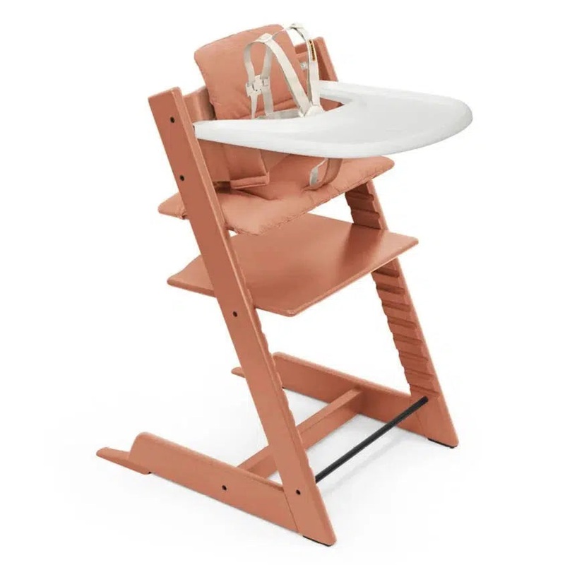 Stokke – Tripp Trapp High Chair + Cushion + Tray – Terracotta