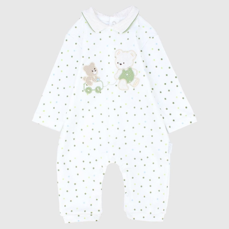 Beary Dotted Long-Sleeved Footless Onesie