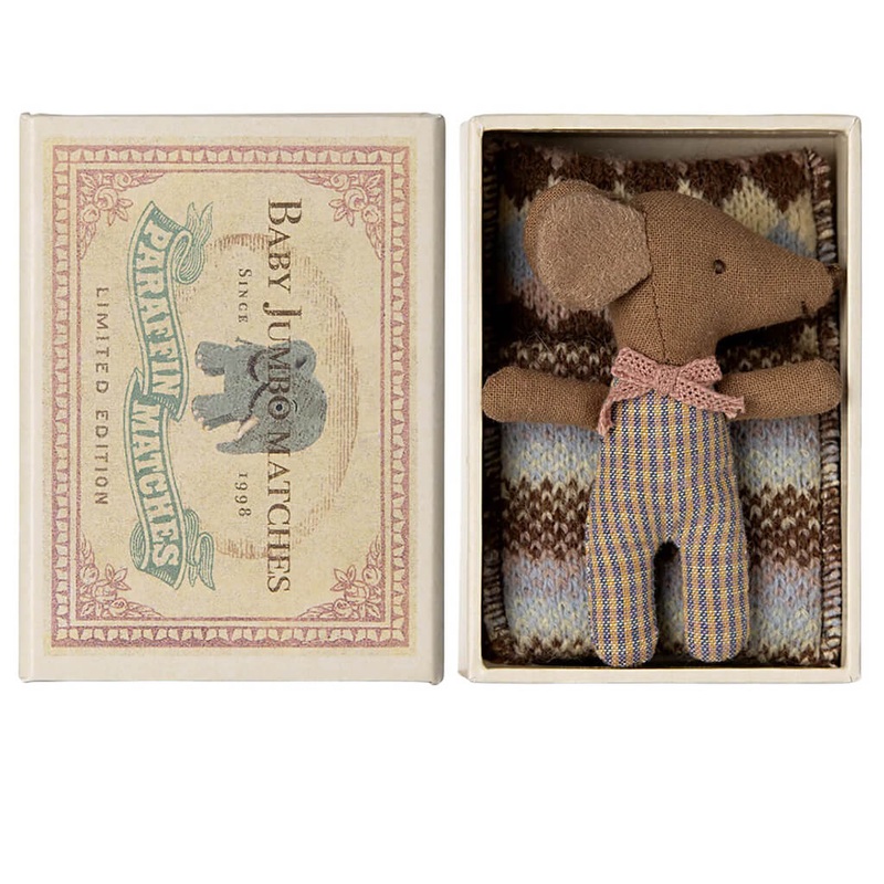 Wakey Sleepy Baby Mouse Doll in Matchbox Rose