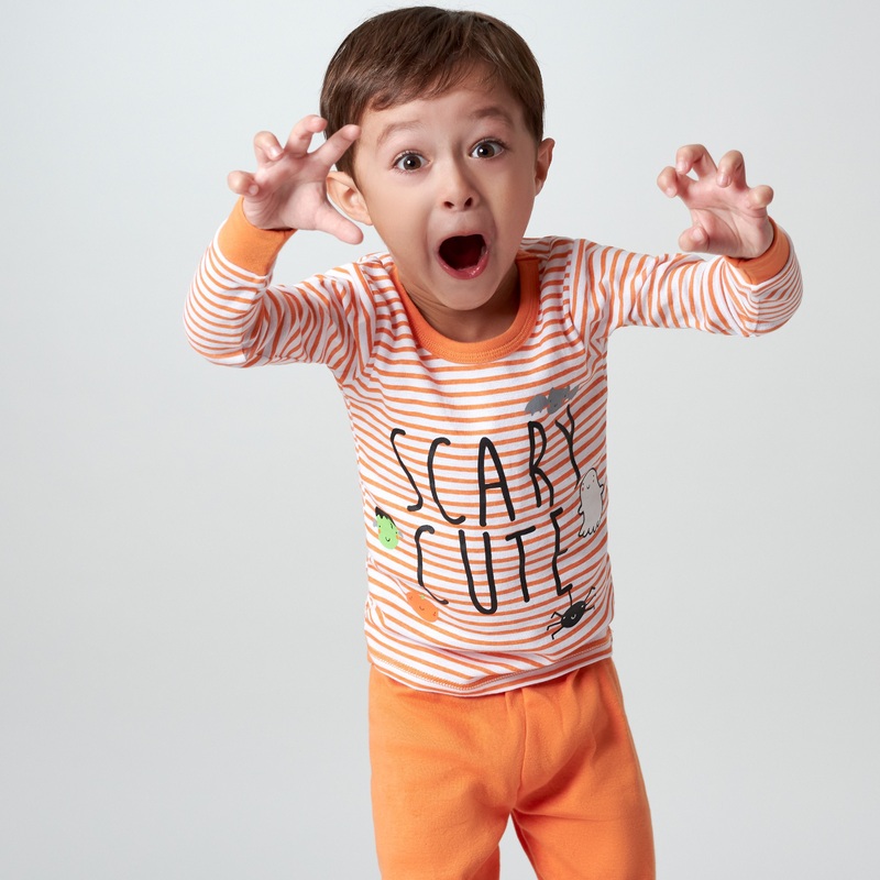 2-Piece Infant & Toddler Neutral “Scary Cute” Snug Fit Cotton Pajamas