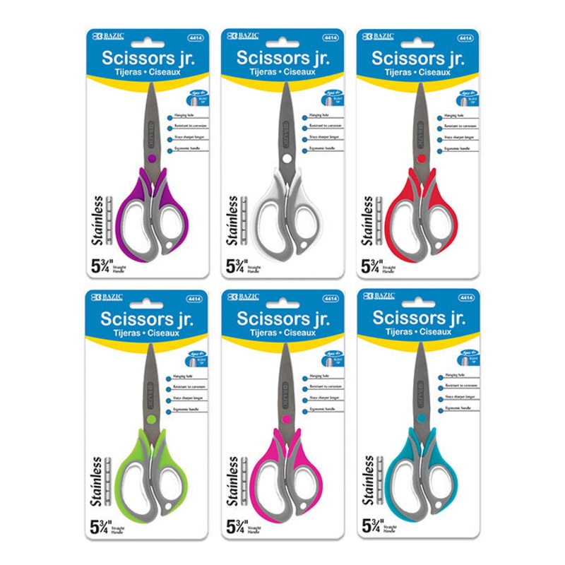 BAZIC 5-3/4″ Two-Tone Soft Grip Kid’s Scissors