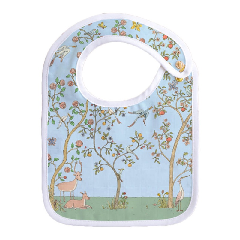 Organic Cotton Small Bib In Bloom Blue