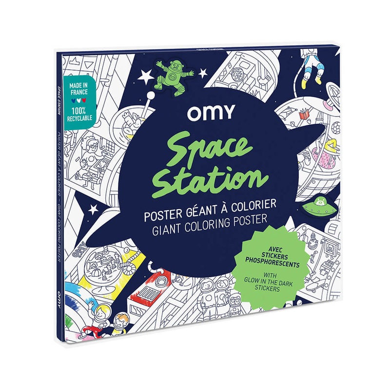 Omy Design Giant Frameable Coloring Poster Space Station