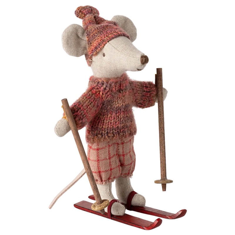 Winter Mouse W/ Ski Set, Big Sister – Rose