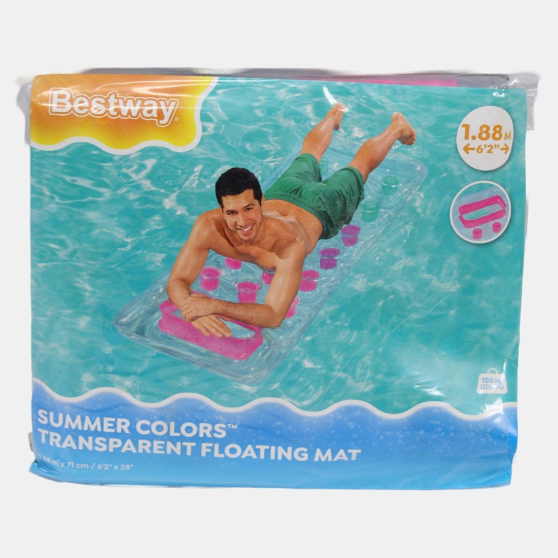 Bestway Summer Colors Transparent Floating Mat  Relax in Style