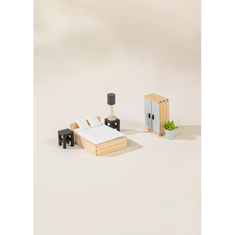 Coco Village Wooden Dollhouse Master Bedroom Furniture & Accessories