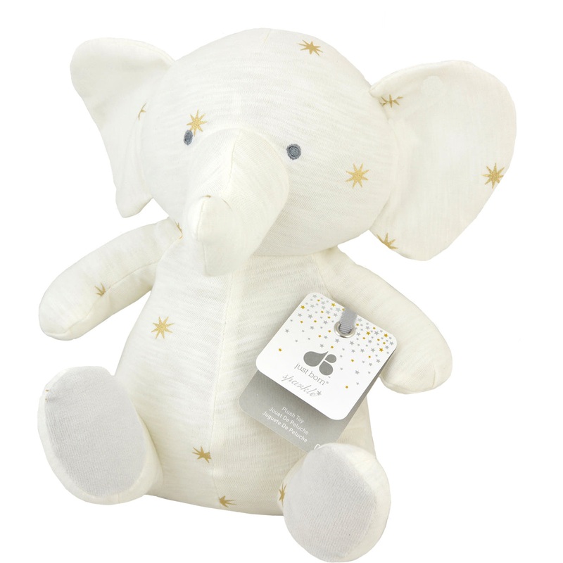 Just Born Sparkle Knit Plush Toy, Sunburst Elephant – Ivory