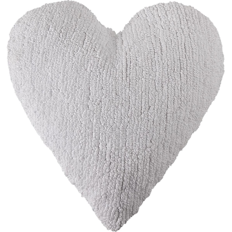 Lorena Canals Heart Cushion – White (1’8″ x 1’7″)