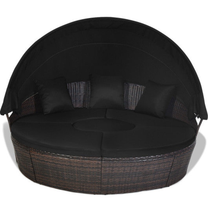 Outdoor Daybed With Retractable Canopy