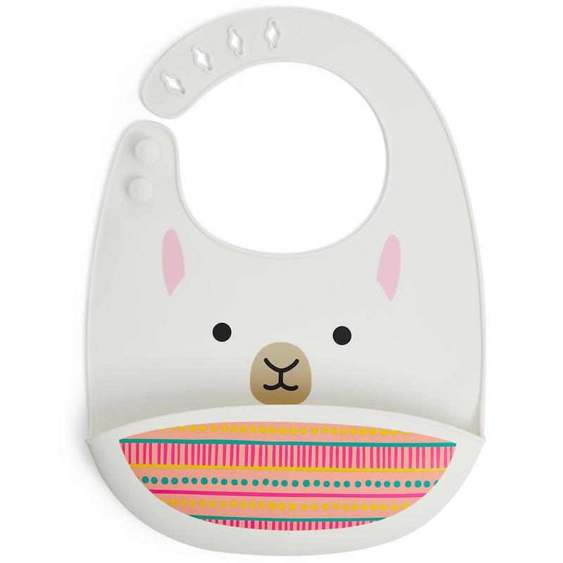 Skip Hop Zoo Fold & Go Silicone Bib – Llama