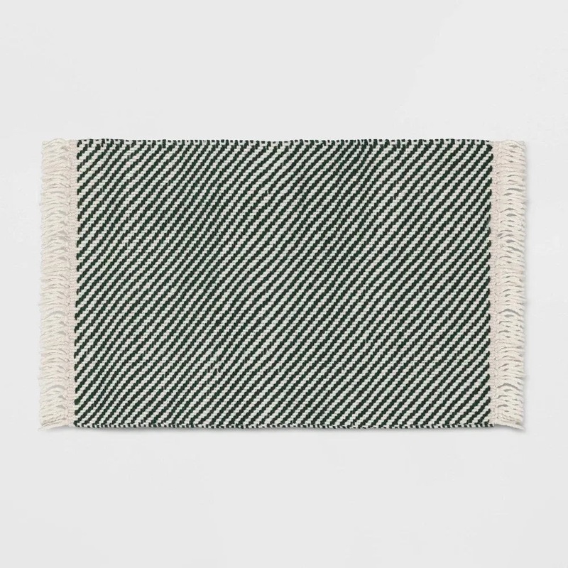 1’8″x2’10” Rectangle Green Striped Rug