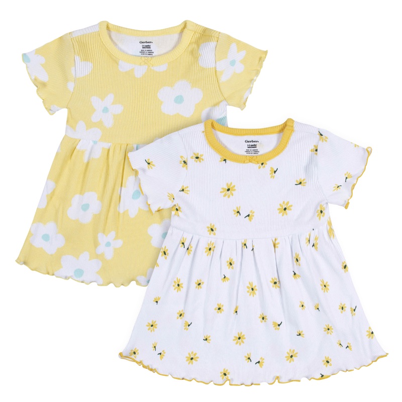 2-Pack Toddler Girls Picnic Day Dreams Short Sleeve Cotton Dresses