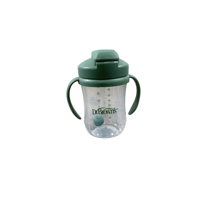 Dr. Brown’s Babys First Straw Cup, 2 Pack, Olive Green/Coral