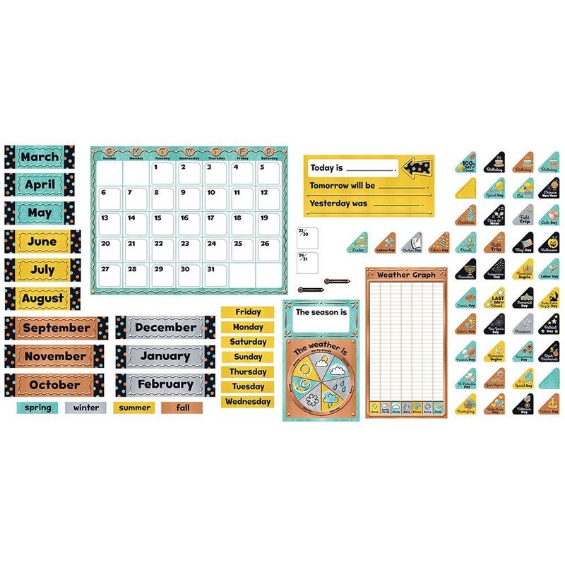 I  Metal Calendar Bulletin Board Set