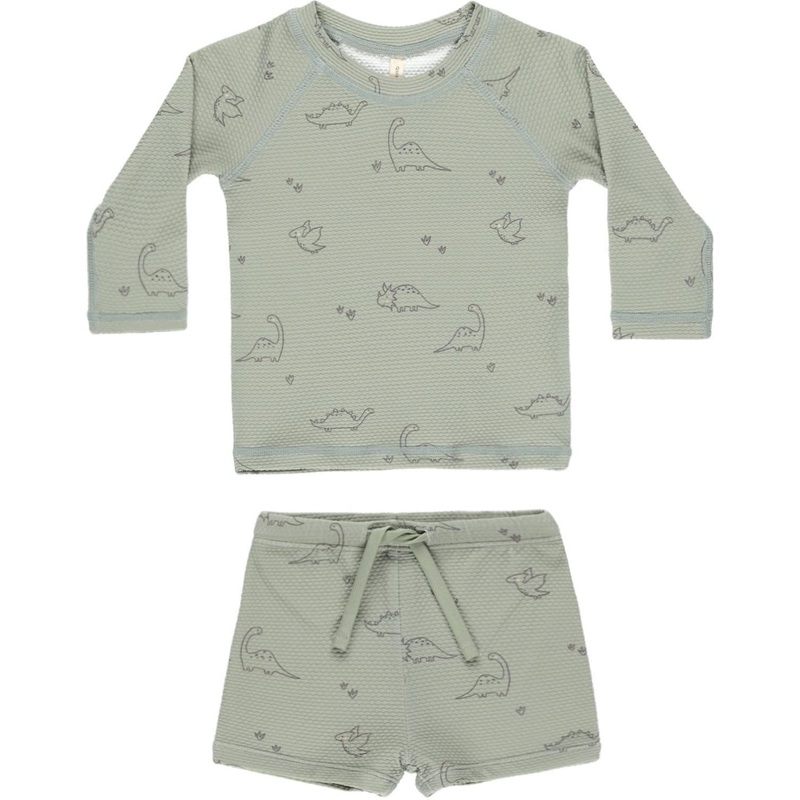 Quincy Mae Finn Rashguard + Short Set || Dino