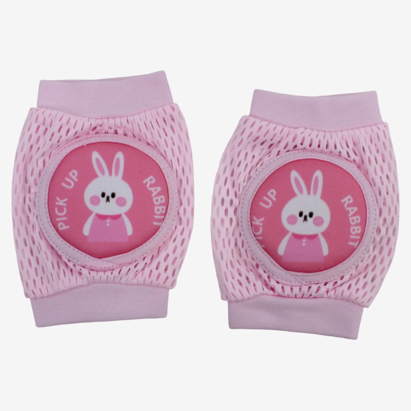 Baby Knee Mesh Pads  Pink with Bunny Design