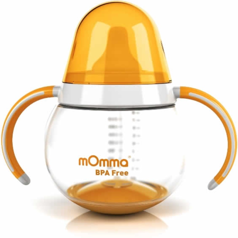 Lansinoh mOmma Spill Proof Cup with Dual Handles – Orange